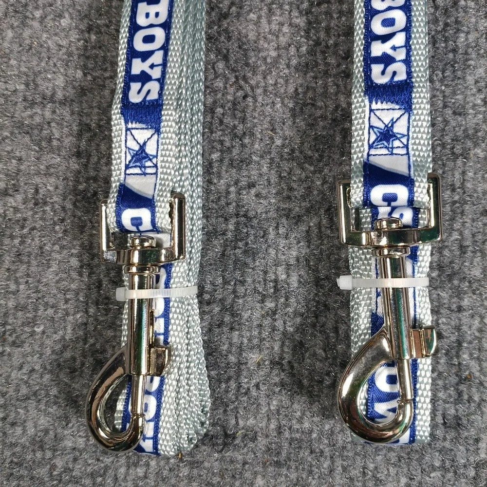 Dallas Cowboys Dog Leash Pet O/S Silver Blue NFL Licensed 5ft NFL Pets First
